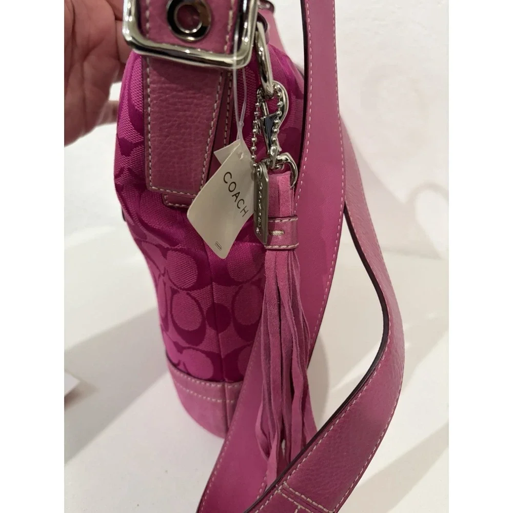 Coach Signature C Hot Pink Hobo Shoulder Bag Purse Vintage Y2K # 9362 - Picture 12 of 13